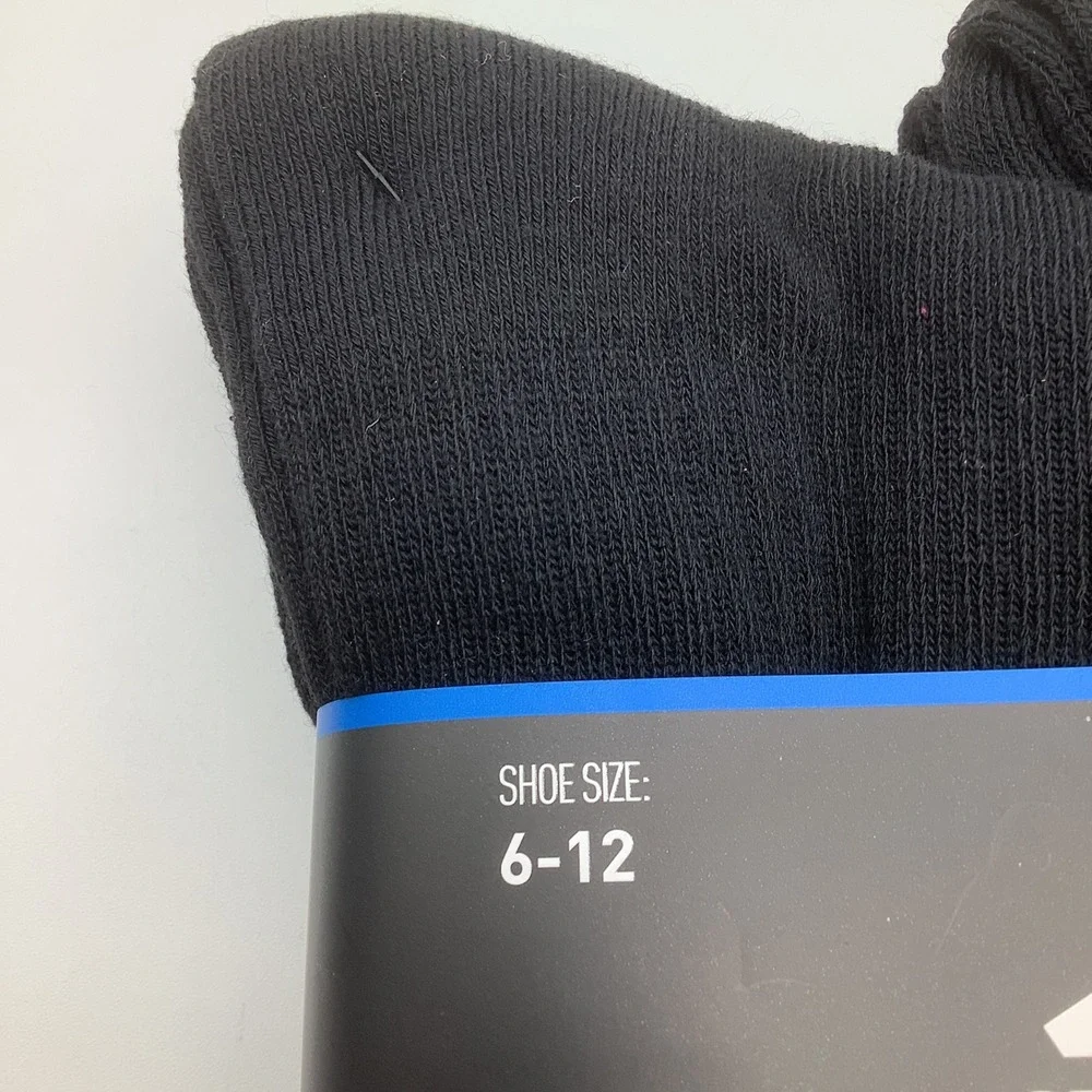 Adidas Mens‎ Aeroready Cushioned Crew Socks 6 Pair Black Shoe Size 6-12 New